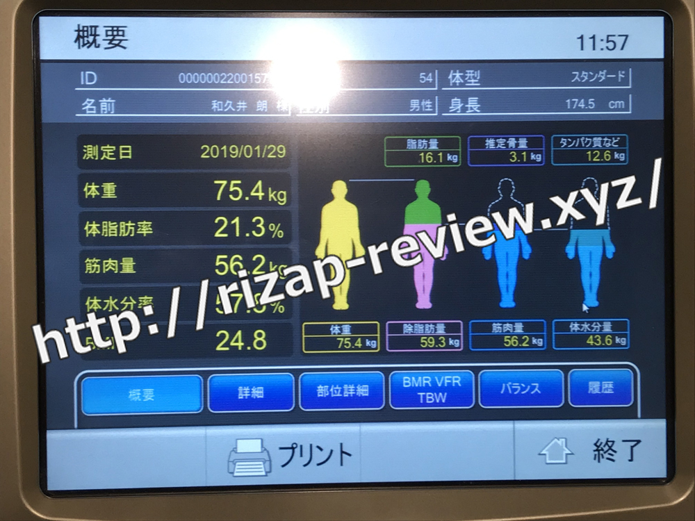 2019.1.29(火)体重計測